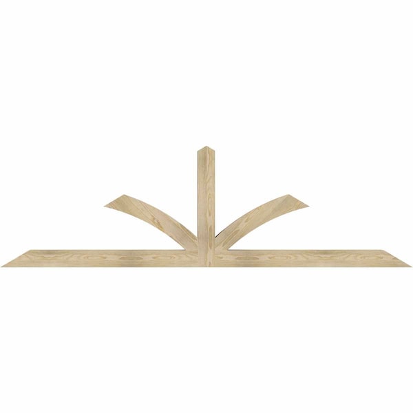 Ekena Millwork Richland Rough Sawn Timber Gable Bracket, Douglas Fir, 96"W x 28"H x 4"D x 4"F, 7/12 Pitch GBW096X28X0404RIC00RDF - main